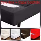 Jogo De Cama Queen 2 Peças Saia Box Elástica+ Capa Colchão