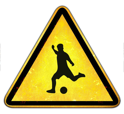 #07 - Cartel 33 X 33 Cm Cuadro Señal Futbol Pelota No Chapa