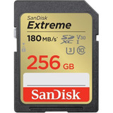 Cartão Memória Extreme Sd Xc 256gb V30 180mb/s Uhs-i