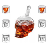 Whiskera De Calavera Decantador Licorera Craneo + 4 Vasos