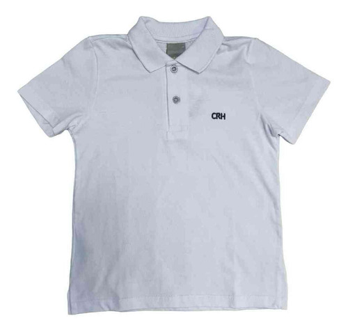 Camisa Polo Branca Carinhoso Básica Lisa Infantil