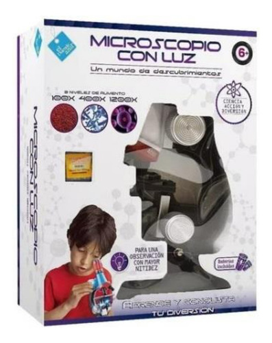 Microscopio Con Luz Y Accesorios A Pila El Duende Azul