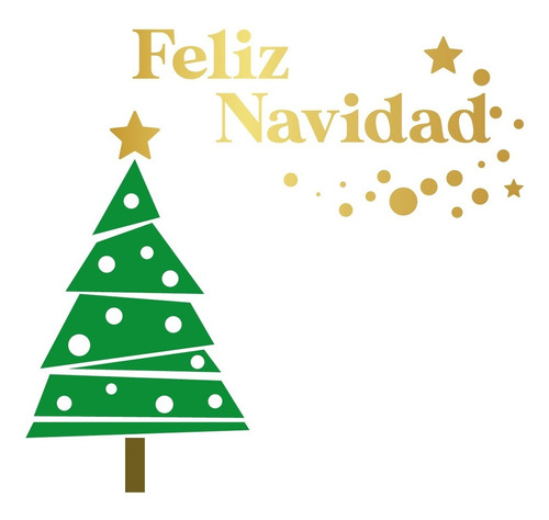 Vinilo Decorativo Navideño Arbol De Navidad 58 X 98cm