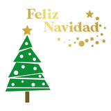 Vinilo Decorativo Navideño Arbol De Navidad 58 X 98cm