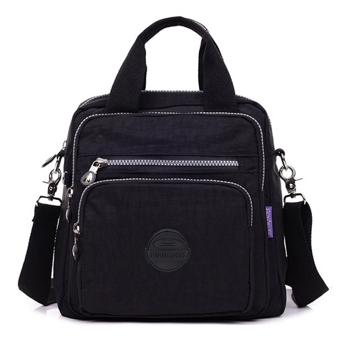 Bolsa Mochila Feminina Nylon Com Alça Removível Cor Preto