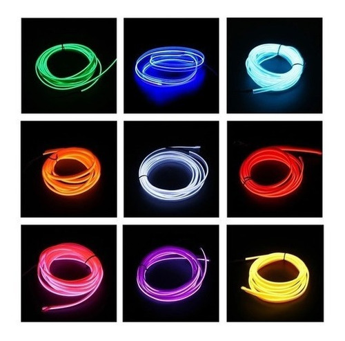 Wire Hilo 3m Luminoso Luz Led Neon Dj Cable Tron D Pilas 