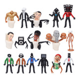 16pcs Figuras Juguetes Taza Wc Skibidi Toilet Terror