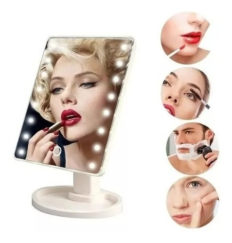 Espejo Para Maquillaje Con Luz Led, Táctil + Enchinador 