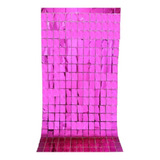 Cortina Metalizada Quadrada Metálica Painel - Pink