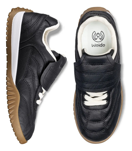 Weide Tenis Estilo Alemán Retro Urbano Para Mujer Con Punta Redonda Cómodos Y Suela Antideslizante
