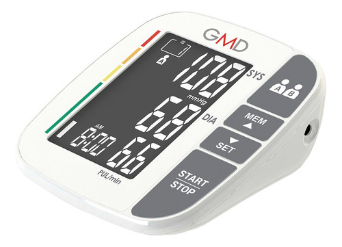 Tensiómetro Digital De Brazo Doble Usuario Con Cargador Gmd Color Blanco