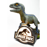 Lámpara Dinosaurio Jurassic Park Blue Personalizable Niños 