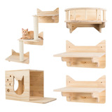 Miuzmore Pine Cat - Marco De Pared Para Escalar, Juego De 5