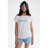 Remera Levis Mujer The Perfect Tee Fill Poster L White