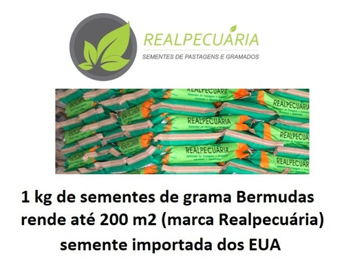 Sementes De Grama Bermudas ( Marca Realpecuária) 1 Kg -200m2