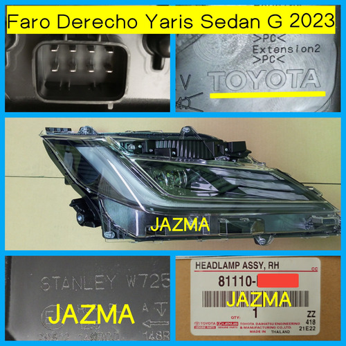 Faro Derecho Yaris Sedan G 2023 2024 Original Toyota Foto 5