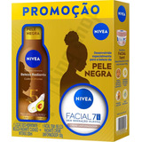 Kit Nivea Pele Negra Radiante Hidratante Facial E Corporal