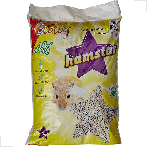 Granulado Higiênico P/ Hamster Esquilo Porquinho Coelho 2kgs