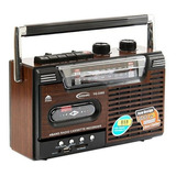 Radio Cassette Vintage Am/fm Mp3 Sd Usb 220v O Pilas Retro 