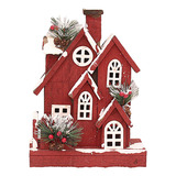 Casa Navideña, Regalo Rojo De Navidad Para Niños, Cabaña