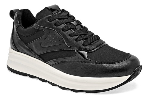 Tenis Casual De Mujer Flexi Negro 124-543