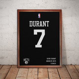 Nba Kevin Durant Broooklyn Nets Poster Camiseta Enmarcado