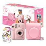 Kit Instax Mini 12 Com Filme 10 Poses E Bolsa De Couro