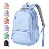 Mochila Escolar Iforu Antirrobo Backpack-02g Color Celeste Diseño Liso 30l