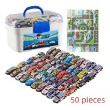 Kit Con 50 Coches De Metal, Colección De Regalos Para Niños