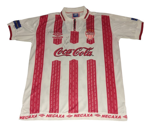 Jersey Necaxa 1998 Firmada Alex Aguinaga Carlos Hermosillo 