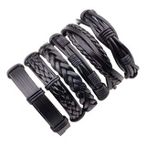 Pulsera Para Hombre,juego De Pulsera Trenzada Negra De 6 Pie