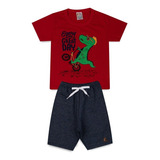 Conjunto Infantil Menino Meia Malha Moletinho Mescla Every