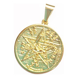 Cadena Singapur Con Dije Amuleto Pentagrama Oro Laminado 18k