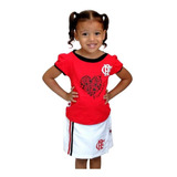 Conjunto Infantil Flamengo Short Saia Oficial