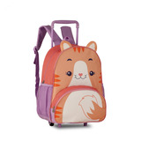 Mochila De Rodinha Escolar 38cm Infantil Animais Clio Pets