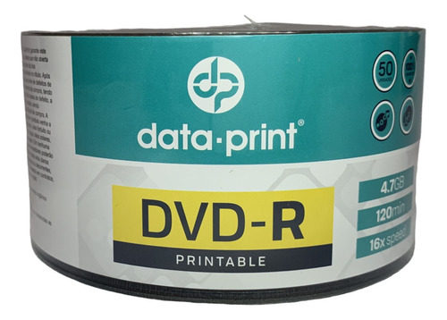 50 Unidades Dvd-r Data Print Printable 16x 4.7gb 120 Min