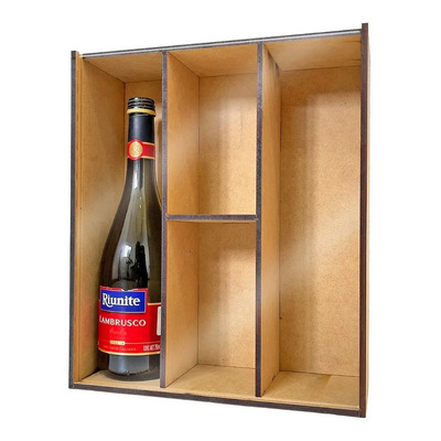 Caja Madera Mdf\u002Ftapa Acril 2 Botella De Vino Sin Botella  | MercadoLibre
