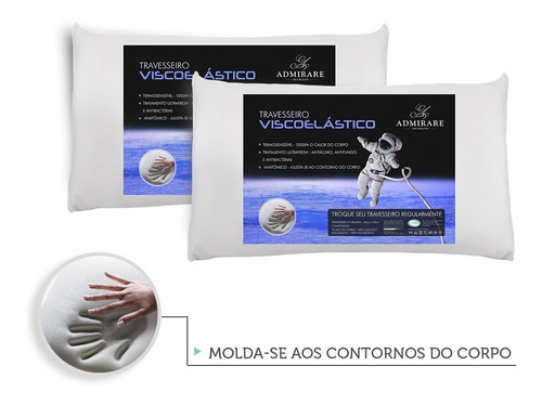 Travesseiro Nasa Kit 2 Peças Admirare Macio E Antialérgico