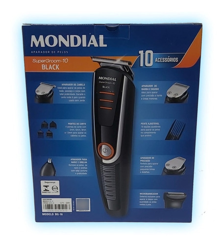 Kit Barbeador Eletrico Mondial Super Groom Bg-16 10 Em 1