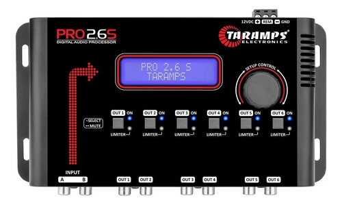 Processador Taramps Pro 2.6s Audio 6 Saida Digital Crossover