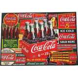 Six Coca Cola Vintage Envase Cuadro Cartel Bar Cantina 64
