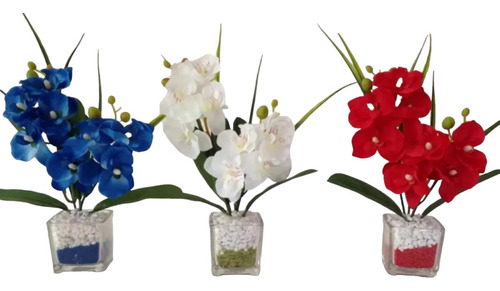 Set De 3 Arreglos De Orquídeas Artificiales 