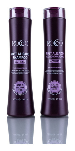 Rocco® Shampoo + Acondicionador Post Alisado Sin Sal 400ml