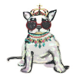 Parche De Lentejuelas Bordado Crown Puppy Para Coser Ropa