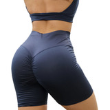 Shorts Empina Levanta Bumbum Fit Fitness Azul + Brinde