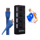 Adaptador Cabo Usb Extensor Hub De 4 Portas 3.0 2.0 Brinde