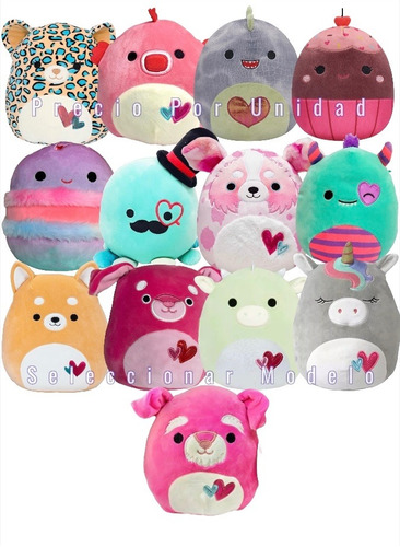 Peluche Squishmallows Kellytoy San Valentin Kawaii Original