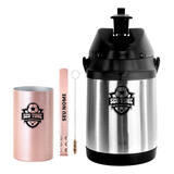 Kit Tereré Copo Bomba V8 Rosa Garrafa Térmica 2.5l - Times