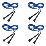 Corda De Pular Ajustável - Kit Com 4 - Treino - Funcional Cor Azul