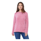 Sweater Mujer Chenille Lurex Palo Rosa Corona